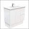 Fienza Dolce Tcl90Zkr 900Mm Fingerpull Matte White Vanity With Kickboard Right Drawers - Special