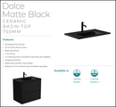 Fienza Dolce Tclb75Zbl 750Mm Matte Black Satin Wall Hung Vanity Left Drawers - Special Order Units