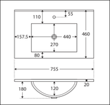 Fienza Dolce Tclb75Zbr 750Mm Matte Black Satin Wall Hung Vanity Right Drawers - Special Order Units