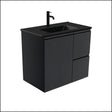 Fienza Dolce Tclb75Zbr 750Mm Matte Black Satin Wall Hung Vanity Right Drawers - Special Order Units