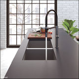 Fienza Double Bowl Kitchen Sink Carbon Metal 68403Cm - Special Order Top Mounted Sinks