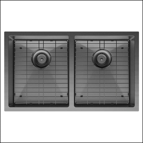 Fienza Double Bowl Kitchen Sink Carbon Metal 68403Cm - Special Order Top Mounted Sinks