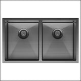 Fienza Double Bowl Kitchen Sink Carbon Metal 68403Cm - Special Order Top Mounted Sinks