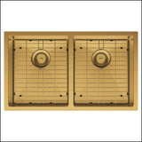 Fienza Double Bowl Kitchen Sink Rugged Brass 68403Rb - Special Order Top Mounted Sinks