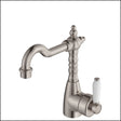 Fienza Eleanor 202103Bn Shepherds Crook Brushed Nickel Mixer With White Ceramic Handle Basin Mixers