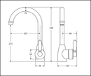 Fienza Eleanor 202109Bk Matte Black Gooseneck Mixer With White Ceramic Handle Kitchen Taps