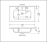 Fienza Joli Jol75Tk Hampton 750Mm White Vanity Unit On Kickboard - Special Order Units