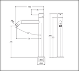 Fienza Kaya 228107Bn Brushed Nickel Tall Basin Mixer Mixers