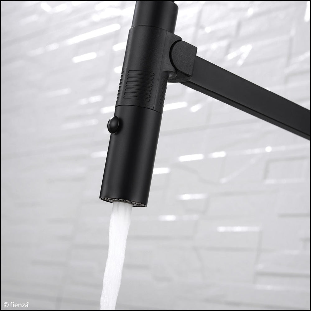 Fienza Kaya 228109B Matte Black Pull Down Mixer Tap Kitchen Taps