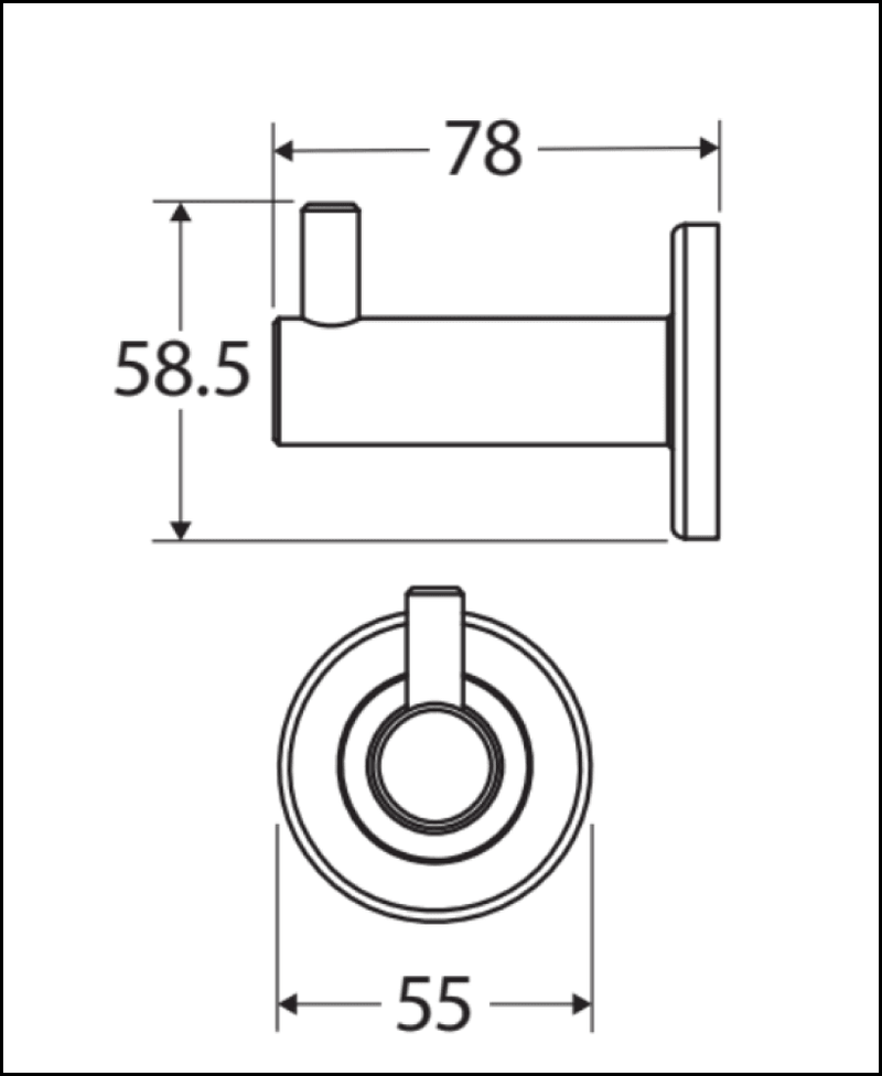 Fienza Kaya Robe Hook Gun Metal 82804Gm Bathroom Accessories