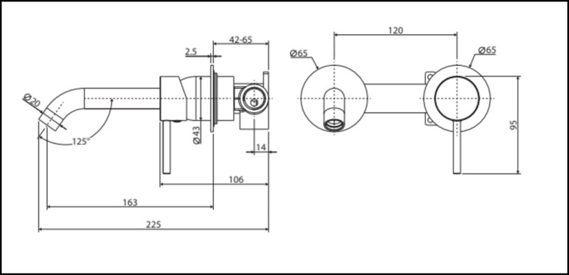 Fienza Kaya Wall Basin/Bath Mixer Set Brushed Nickel Round Plates 160Mm Outlet 228104Bn Bathroom