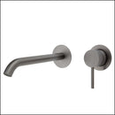 Fienza Kaya Wall Basin/Bath Mixer Set Brushed Nickel Round Plates 200Mm Outlet 228104Bn-200 Bathroom