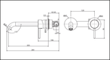 Fienza Kaya Wall Basin/Bath Mixer Set Round Plates 200Mm Outlet 228104-200 Bathroom Mixers