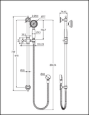 Fienza Lillian Rail Shower Matte Black 444114B Showers