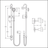Fienza Lillian Rail Shower Set Matte Black 336103Bk Showers