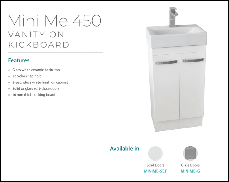 Fienza Minime-Set Mini Me 450Mm White Vanity Unit - Special Order Units