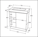 Fienza Regent Slim 75Vkw 750Mm White Vanity - Special Order Units