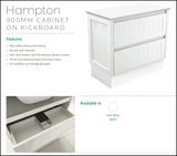 Fienza Rotondo 900Mm Rot90Tk Hampton White Vanity Unit On Kickboard - Special Order Units