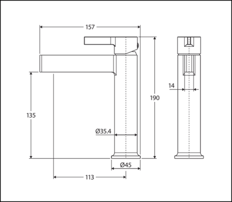 Fienza Sansa 229103B Matte Black Basin Mixer Mixers