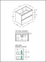 Fienza Sc75Q 750Mm Crystal Pure Undermount Stone Top Quest Wall Hung Vanity Unit White - Special