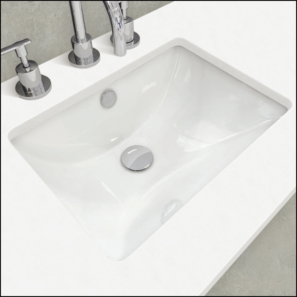 Fienza Sc75Zkl 750Mm Crystal Pure Undermount Stone Top Vanity Unit With Kickboard Fingerpull Left