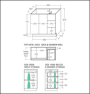 Fienza Sc90Cl 900Mm Crystal Pure Undermount Stone Top Fingerpull Vanity Unit On Kickboard Left