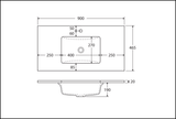 Fienza Sc90Cl 900Mm Crystal Pure Undermount Stone Top Fingerpull Vanity Unit On Kickboard Left