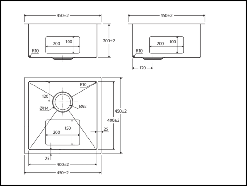 Fienza Single Bowl Kitchen Sink Kit - Carbon Steel 68401Cmkit Top Mounted Sinks