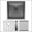 Fienza Single Bowl Kitchen Sink Kit - Carbon Steel 68401Cmkit Top Mounted Sinks