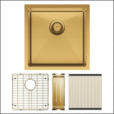 Fienza Single Bowl Kitchen Sink Kit - Rugged Brass 68401Rbkit Top Mounted Sinks