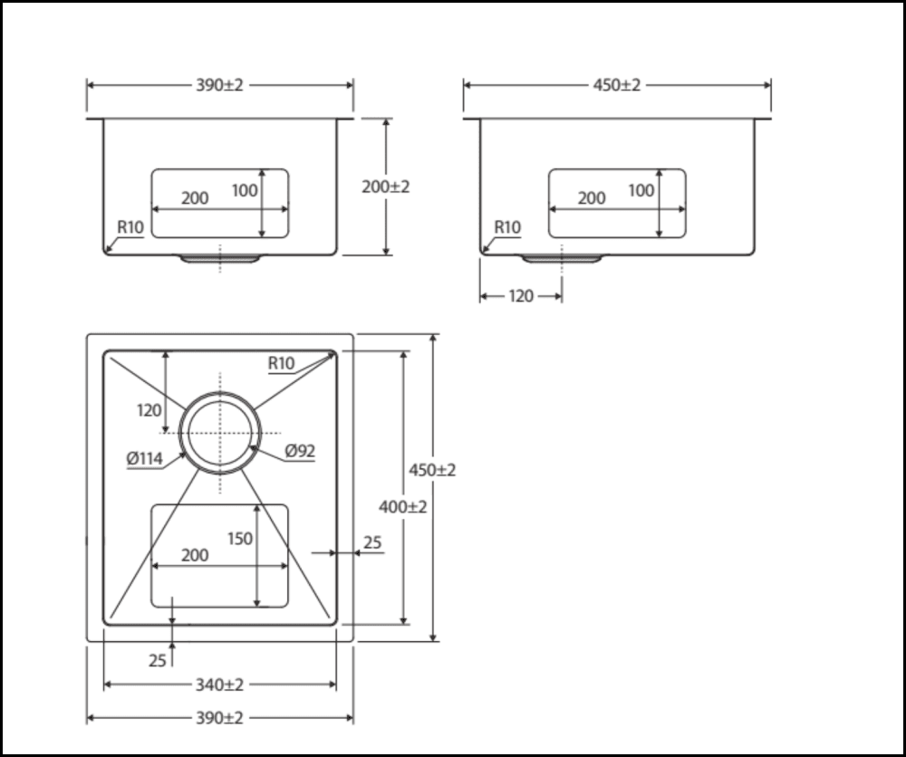 Fienza Single Bowl Kitchen Sink Kit - Stainless Steel 68400Kit Top Mounted Sinks