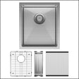 Fienza Single Bowl Kitchen Sink Kit - Stainless Steel 68400Kit Top Mounted Sinks