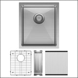 Fienza Single Bowl Kitchen Sink Kit - Stainless Steel 68400Kit Top Mounted Sinks