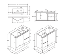 Fienza Siska 75Dfkl Slim 750Mm Satin White Vanity Unit With Kickboard Left Drawers - Special Order