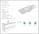 Fienza Tcl120Sk 1200Mm Dolce Edge Scandi Oak Vanity On Kickboard - Special Order Units