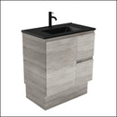 Fienza Tclb75Xkr 750Mm Dolce Matte Black Industrial Vanity With Kickboard Right Drawers - Special