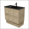 Fienza Tclb90Skl 900Mm Dolce Matte Black Scandi Oak Vanity On Kickboard Left Drawers - Special Order