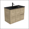 Fienza Tclb90Sl 900Mm Dolce Matte Black Scandi Oak Wall Hung Vanity Left Drawers - Special Order