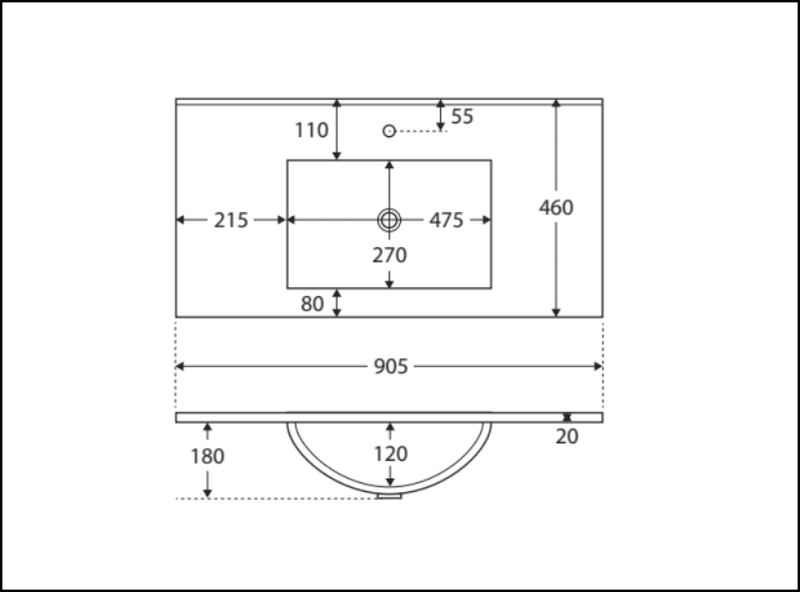 Fienza Tclb90Xr 900Mm Dolce Matte Black Industrial Wall Hung Vanity Right Drawers - Special Order