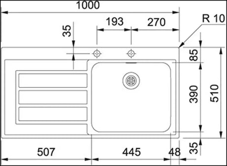 Franke Epos Eov611Rhdwh Single Bowl Stainless Steel And White Glass Sink - Ex Display Top Mounted