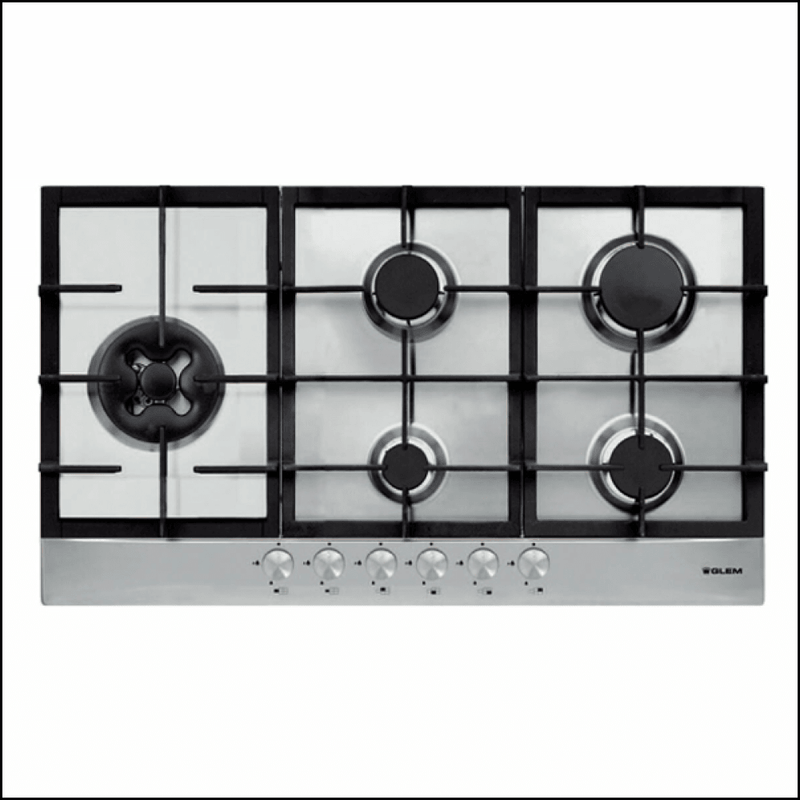 Glem Fc95Gwi 90Cm Stainless Steel Gas Cooktop