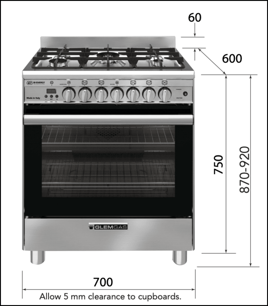 Glem Gb765Dop 70Cm Gas Stove - Order In