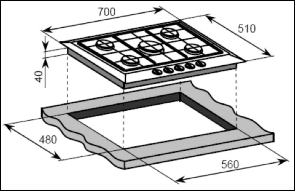 Inalto Icgw70S 70Cm 5 Burner Stainless Steel Gas Cooktop