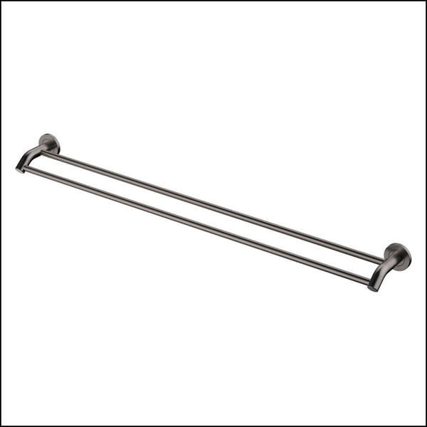 Kaya 900Mm Double Towel Rail Gun Metal 82808Gm Bathroom Accessories