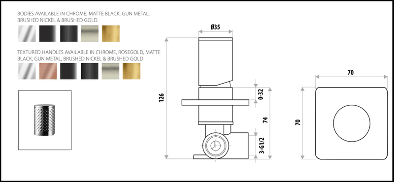 Linkware Gabe Wall Mixer Chrome/Black T708Cp-Bk Bathroom Mixers