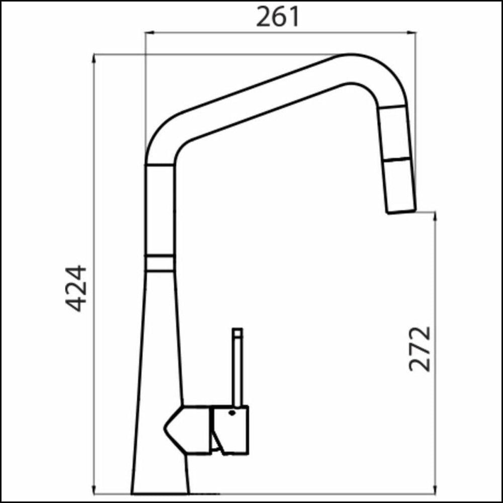 Oliveri Essente Ss2575-Gm Square Neck Pull Out Mixer Tap Gun Metal Kitchen Taps