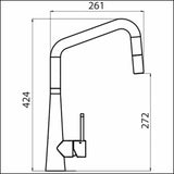 Oliveri Essente Ss2575-Gm Square Neck Pull Out Mixer Tap Gun Metal Kitchen Taps