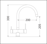 Oliveri Ft3Egn 3 Way Filter Tap - Special Order In 1 Mixers