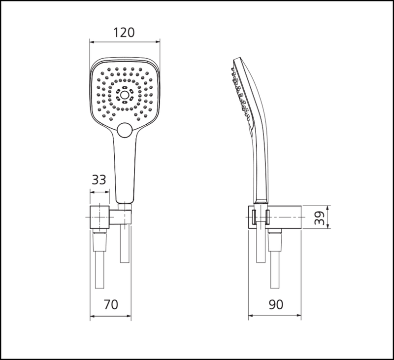 Oliveri Monaco Mo168013Bbn Brushed Nickel Hand Shower With Bracket - Special Order Showers