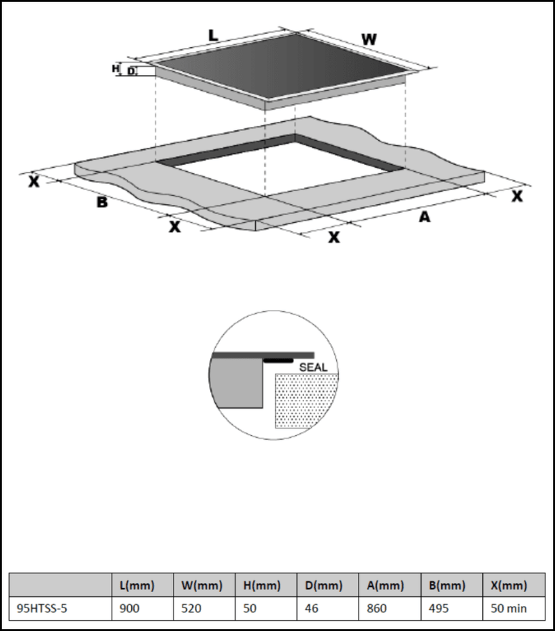 Technika 95Htss-5 90Cm Ceramic Electric Cooktop